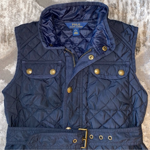 Girls Polo Ralph Lauren Navy Blue Vest Size Large 12/14 - Picture 4 of 4